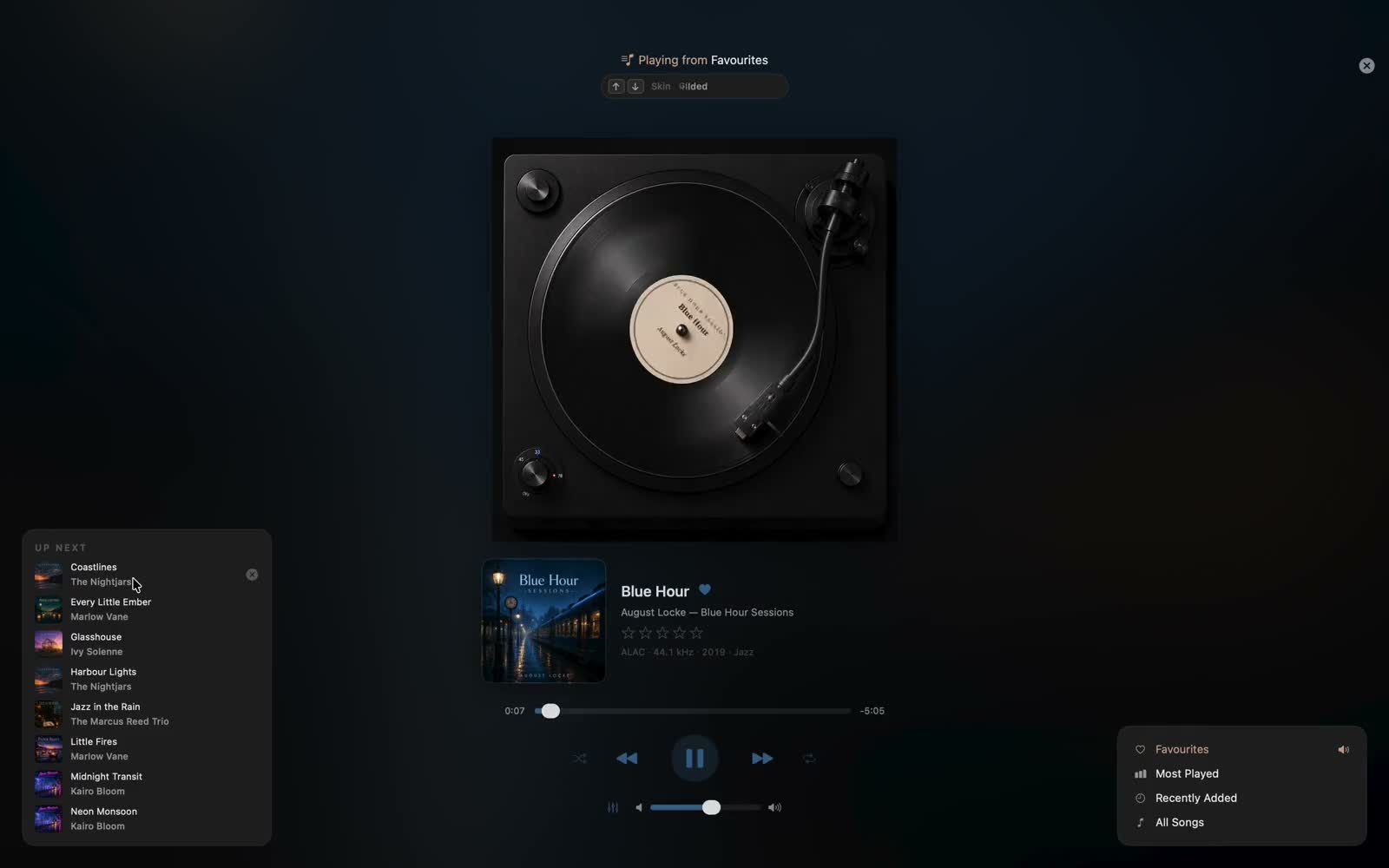 Sleevio's Center Stage — a full-screen turntable console